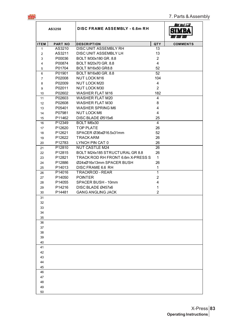 83 x-press, Parts & assembly | Great Plains AS3243-18007975 Assembly Instructions User Manual | Page 45 / 130
