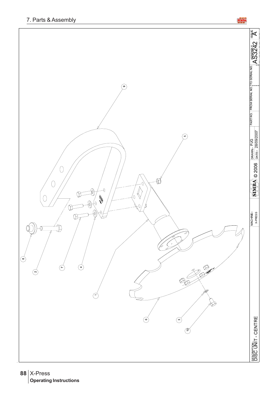 Aas 3242, X-press, 88 7. parts & assembly | Great Plains AS3243-18007975 Assembly Instructions User Manual | Page 50 / 130