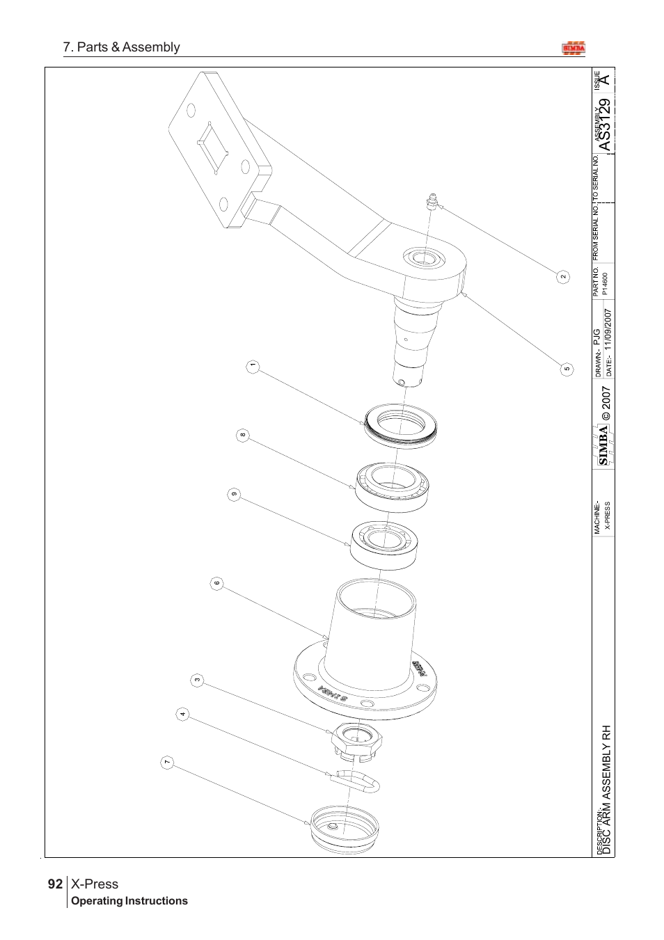Aas 3129, X-press, 92 7. parts & assembly | Great Plains AS3243-18007975 Assembly Instructions User Manual | Page 54 / 130