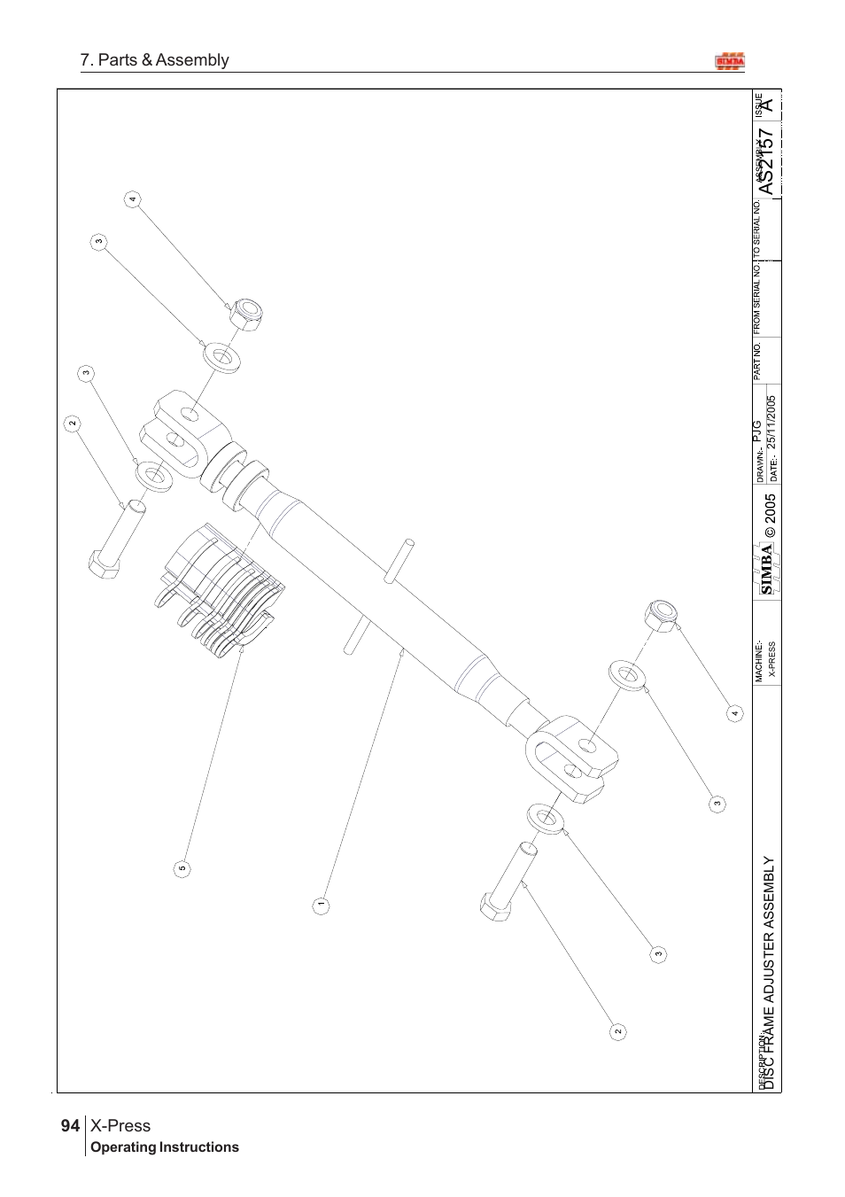 Aas215 7, X-press, 94 7. parts & assembly | Great Plains AS3243-18007975 Assembly Instructions User Manual | Page 56 / 130