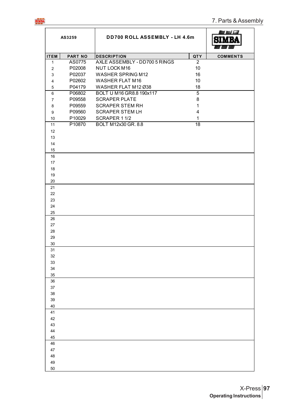 97 x-press, Parts & assembly | Great Plains AS3243-18007975 Assembly Instructions User Manual | Page 59 / 130