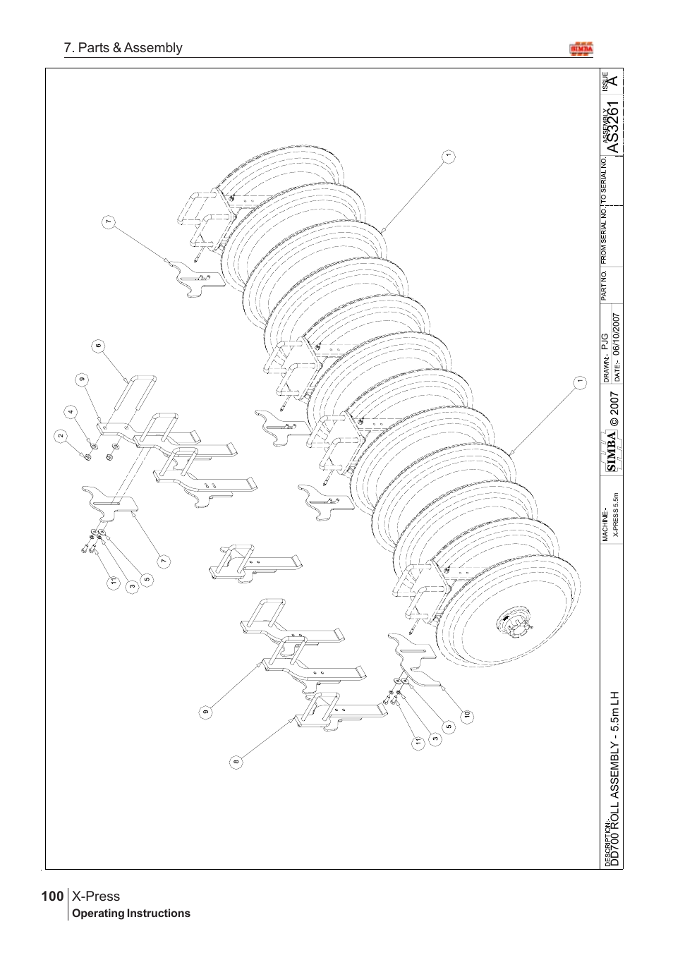 Aas 3261, X-press, 100 7. parts & assembly | Great Plains AS3243-18007975 Assembly Instructions User Manual | Page 62 / 130