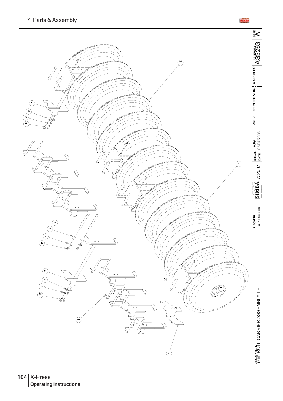 Aas 3263, X-press, 104 7. parts & assembly | Great Plains AS3243-18007975 Assembly Instructions User Manual | Page 66 / 130