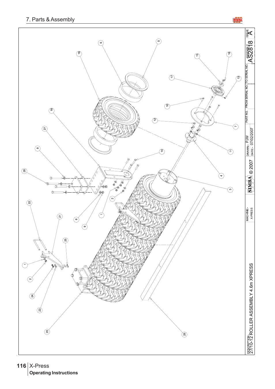 Aas 2818, X-press, 116 7. parts & assembly | Great Plains AS3243-18007975 Assembly Instructions User Manual | Page 78 / 130