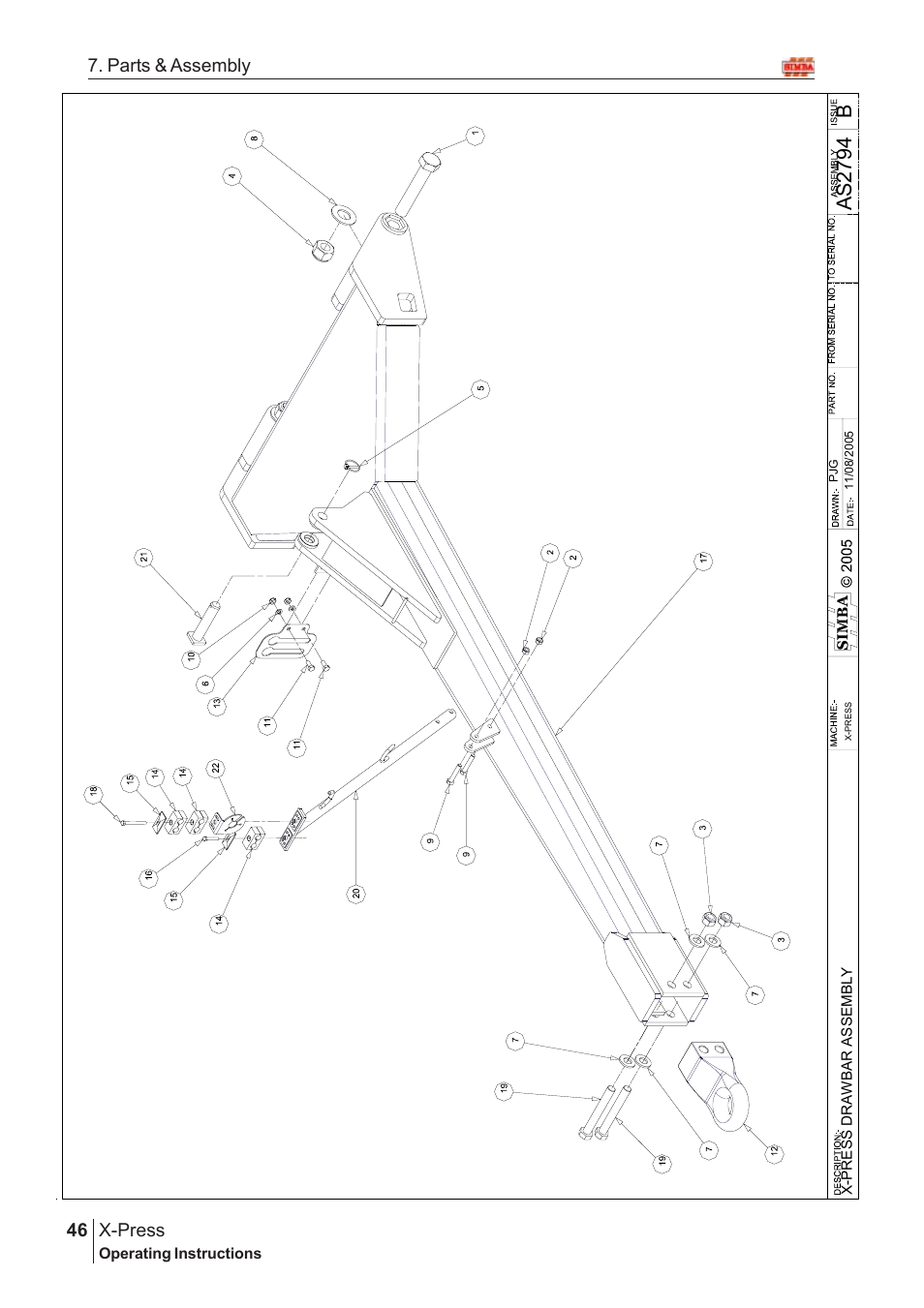 Bas 2794, X-press, 46 7. parts & assembly | Great Plains AS3243-18007975 Assembly Instructions User Manual | Page 8 / 130