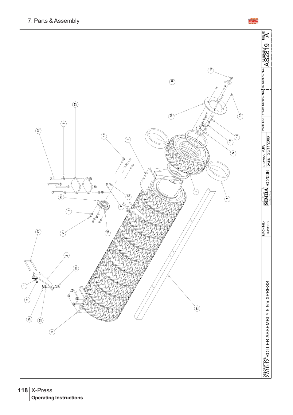 Aas 2819, X-press, 118 7. parts & assembly | Great Plains AS3243-18007975 Assembly Instructions User Manual | Page 80 / 130