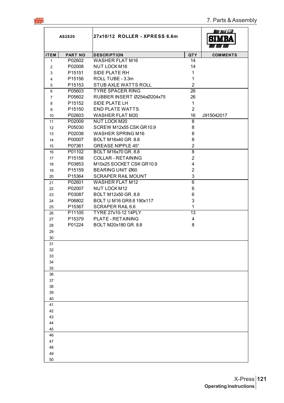 121 x-press, Parts & assembly | Great Plains AS3243-18007975 Assembly Instructions User Manual | Page 83 / 130