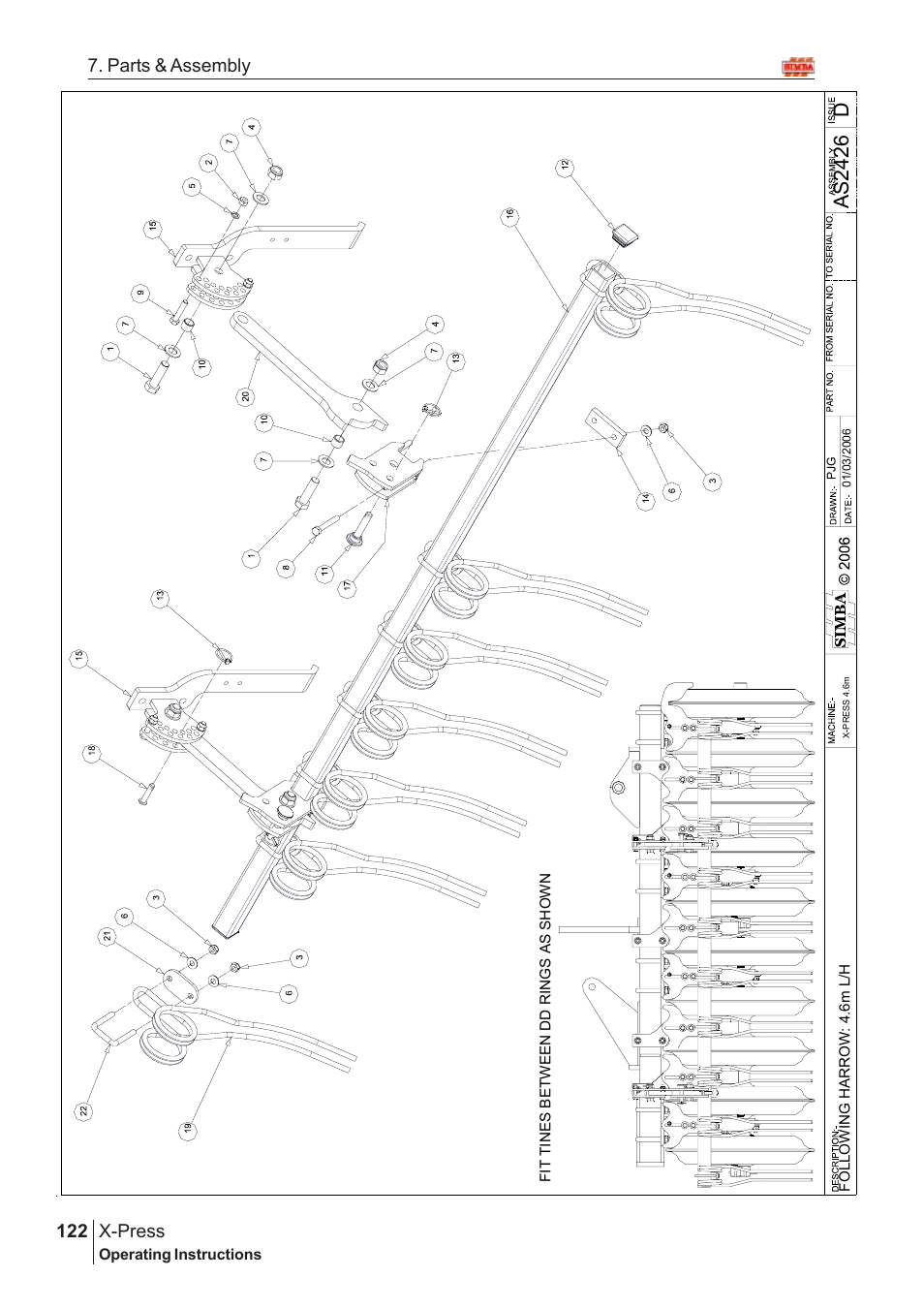 Das2 42 6, X-press, 122 7. parts & assembly | Great Plains AS3243-18007975 Assembly Instructions User Manual | Page 84 / 130