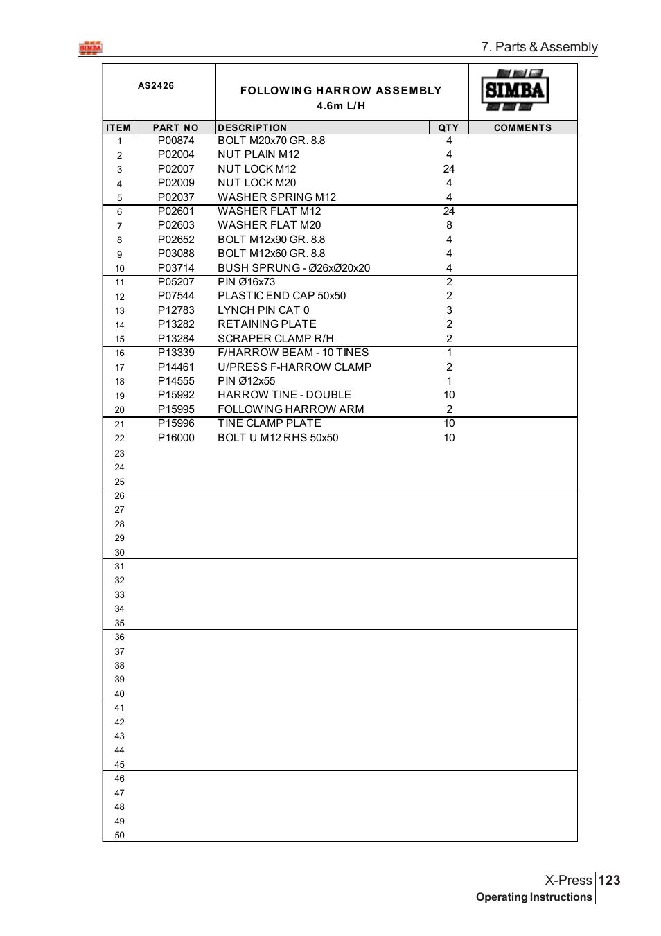 123 x-press, Parts & assembly | Great Plains AS3243-18007975 Assembly Instructions User Manual | Page 85 / 130