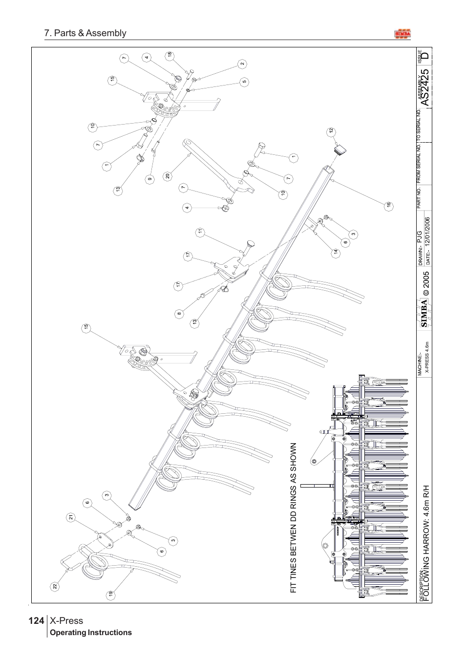 Das2425, X-press, 124 7. parts & assembly | Great Plains AS3243-18007975 Assembly Instructions User Manual | Page 86 / 130