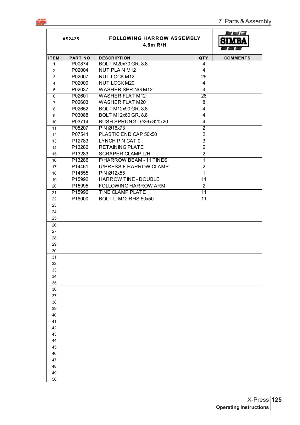 125 x-press, Parts & assembly | Great Plains AS3243-18007975 Assembly Instructions User Manual | Page 87 / 130