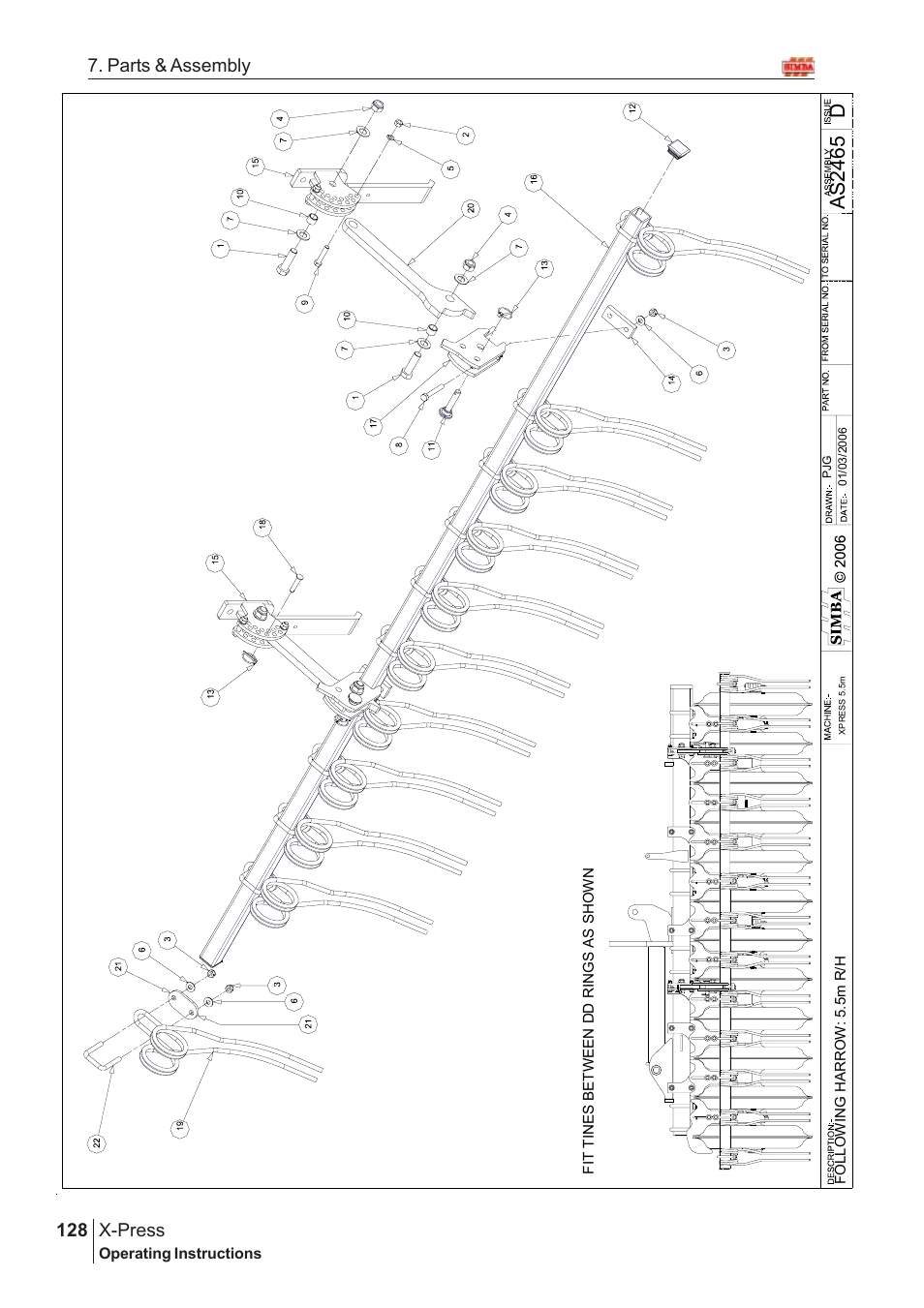 Das 24 65, X-press, 128 7. parts & assembly | Great Plains AS3243-18007975 Assembly Instructions User Manual | Page 90 / 130