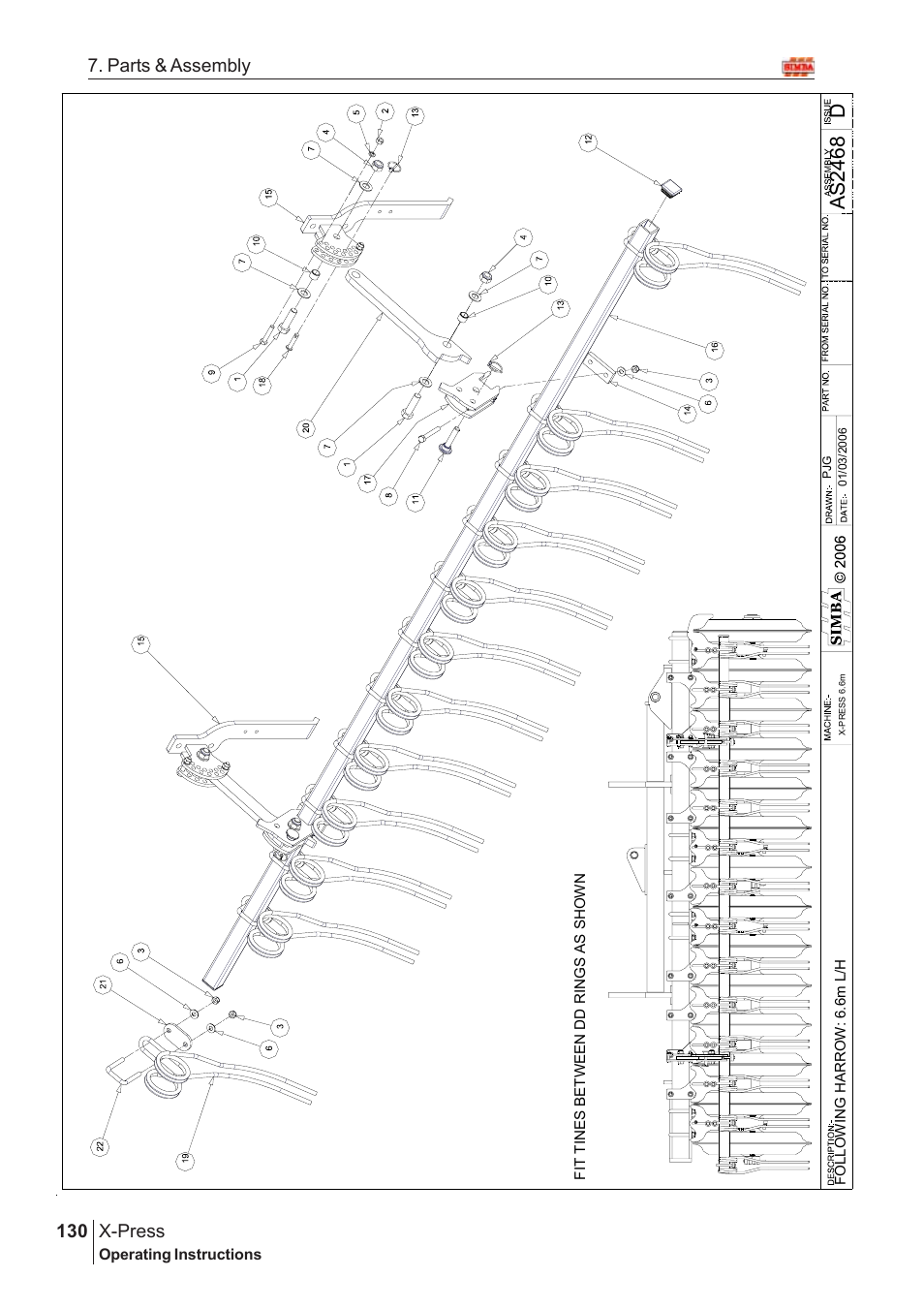 Das 24 68, X-press, 130 7. parts & assembly | Great Plains AS3243-18007975 Assembly Instructions User Manual | Page 92 / 130