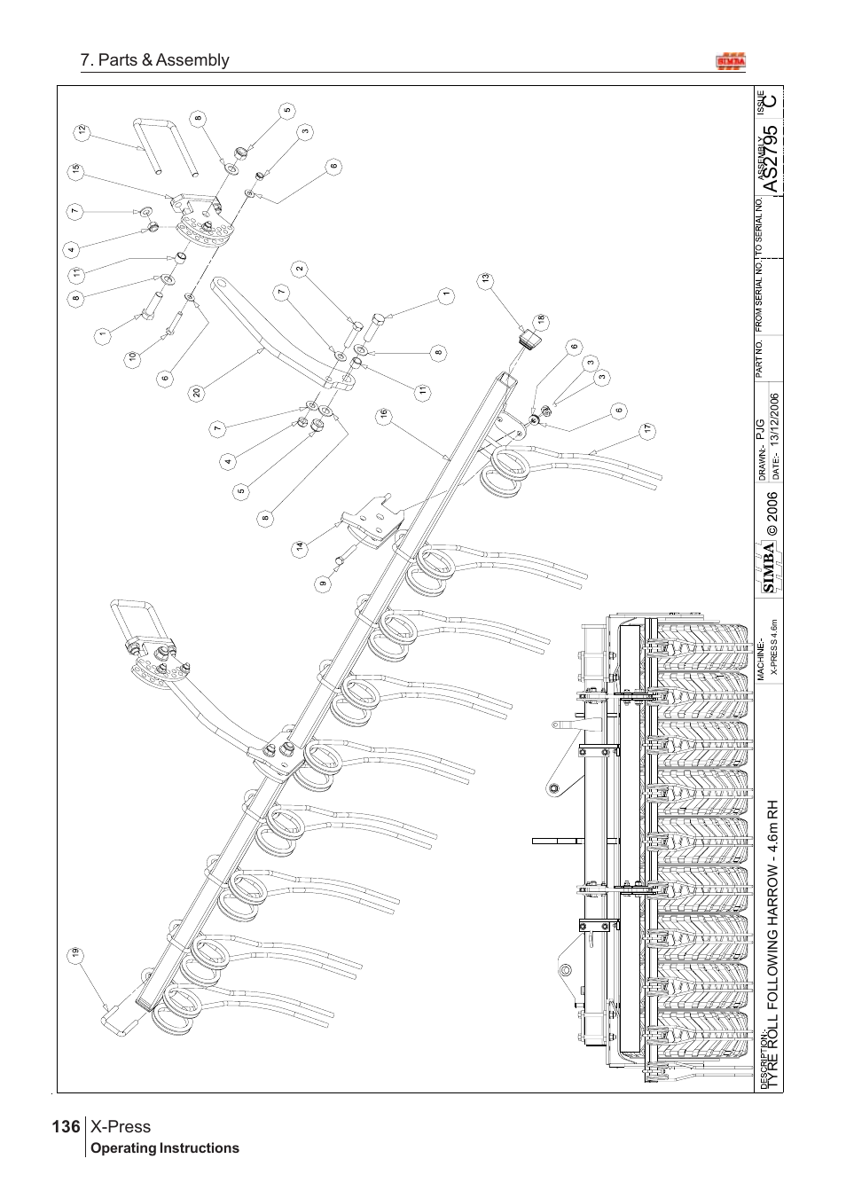 Cas 2795, X-press, 136 7. parts & assembly | Great Plains AS3243-18007975 Assembly Instructions User Manual | Page 98 / 130