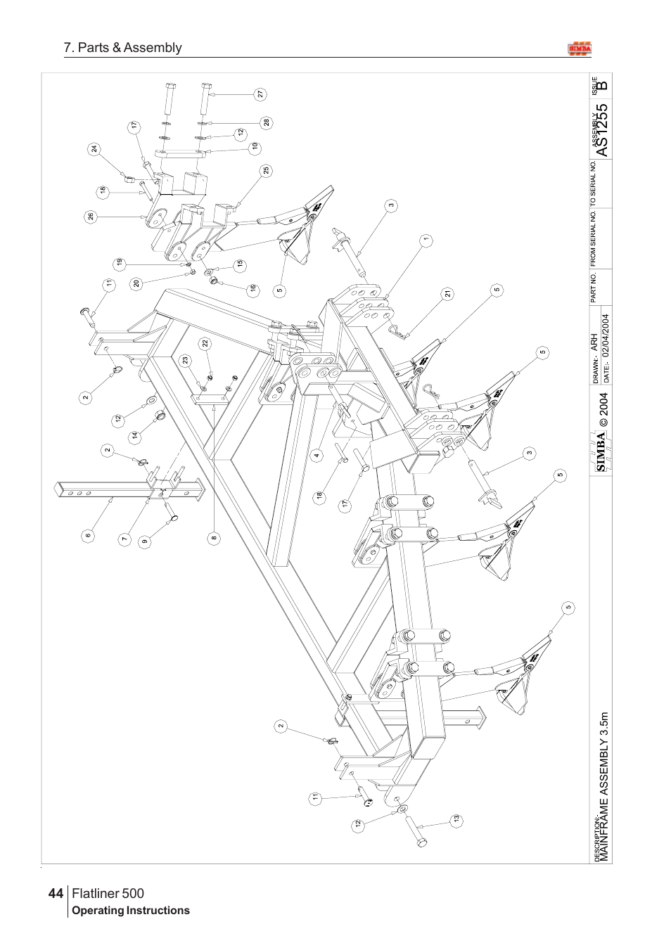 Ba s 1255 | Great Plains Flatliner 500 2006 Assembly Instructions User Manual | Page 12 / 90