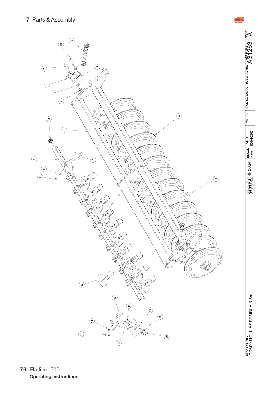 As 1 263 | Great Plains Flatliner 500 2006 Assembly Instructions User Manual | Page 44 / 90