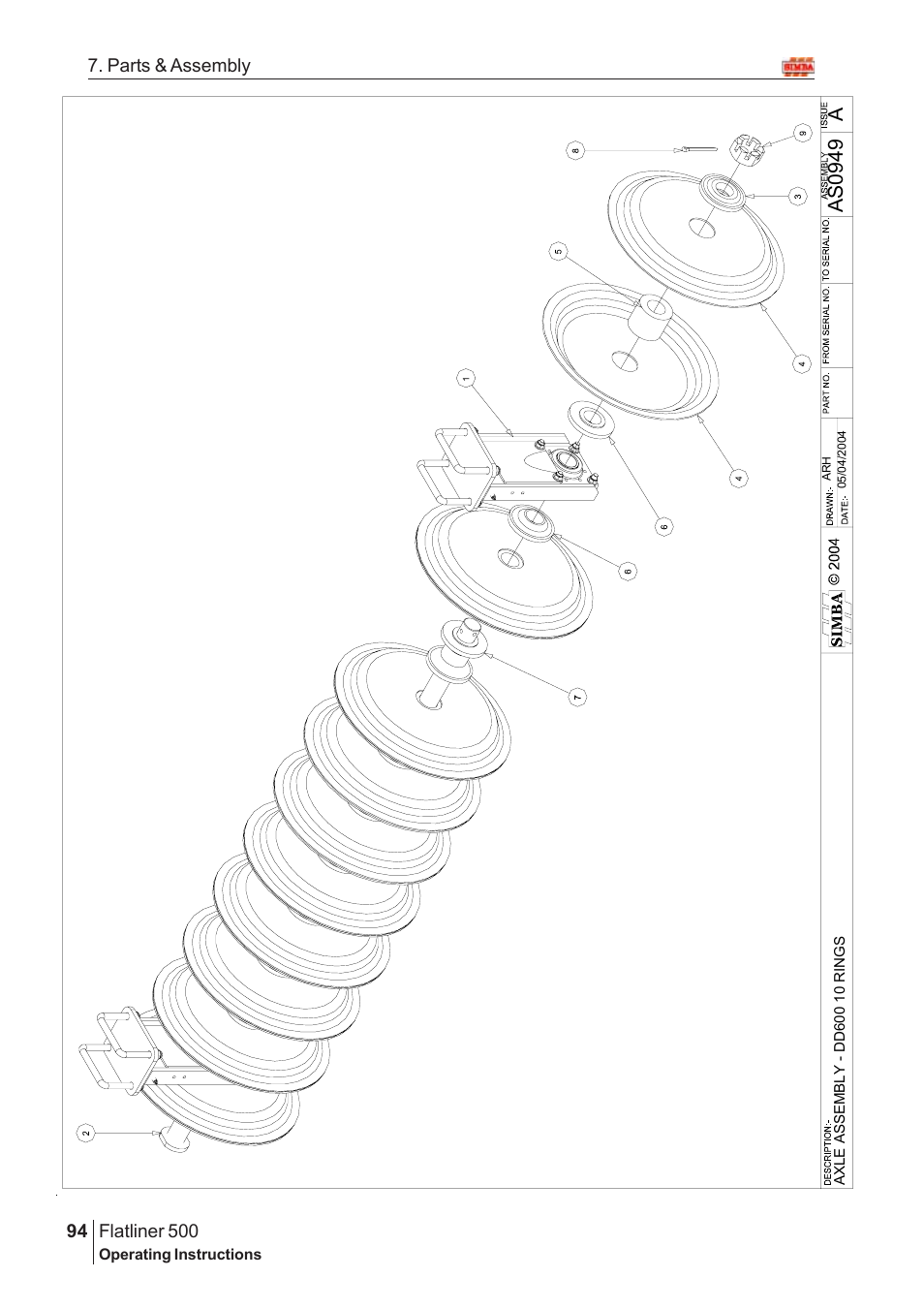 As 0 949 | Great Plains Flatliner 500 2006 Assembly Instructions User Manual | Page 62 / 90