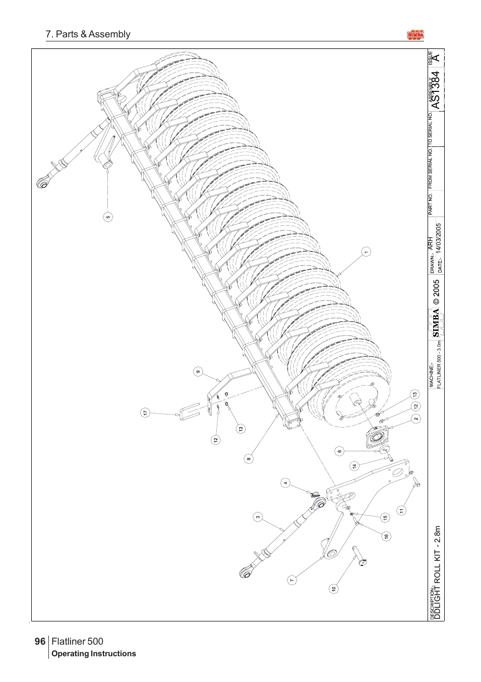 Aas13 8 4, Flatliner 500, 96 7. parts & assembly | Great Plains Flatliner 500 2006 Assembly Instructions User Manual | Page 64 / 90