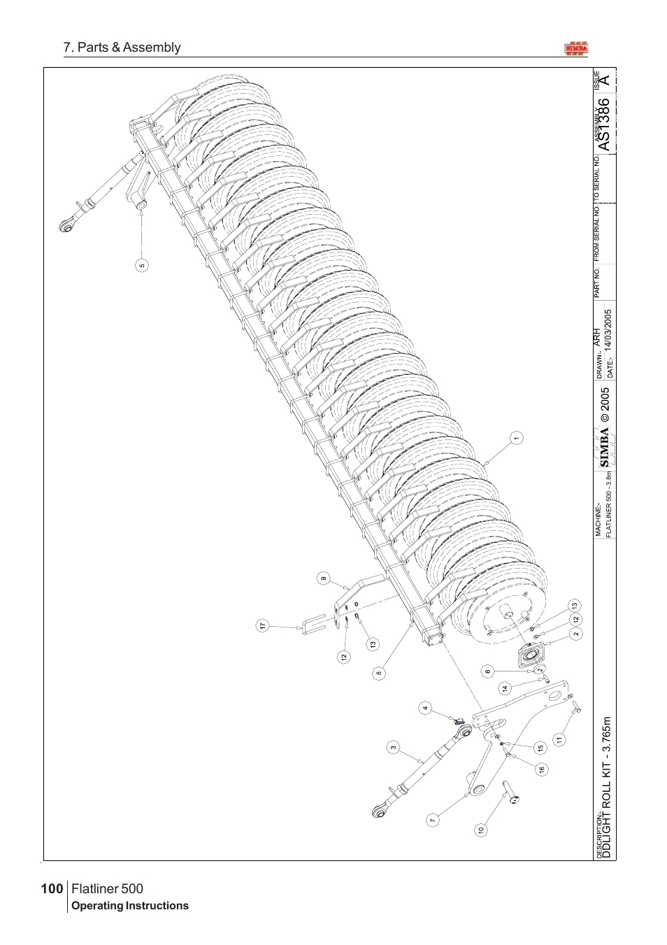 Aas13 8 6, Flatliner 500, 100 7. parts & assembly | Great Plains Flatliner 500 2006 Assembly Instructions User Manual | Page 68 / 90