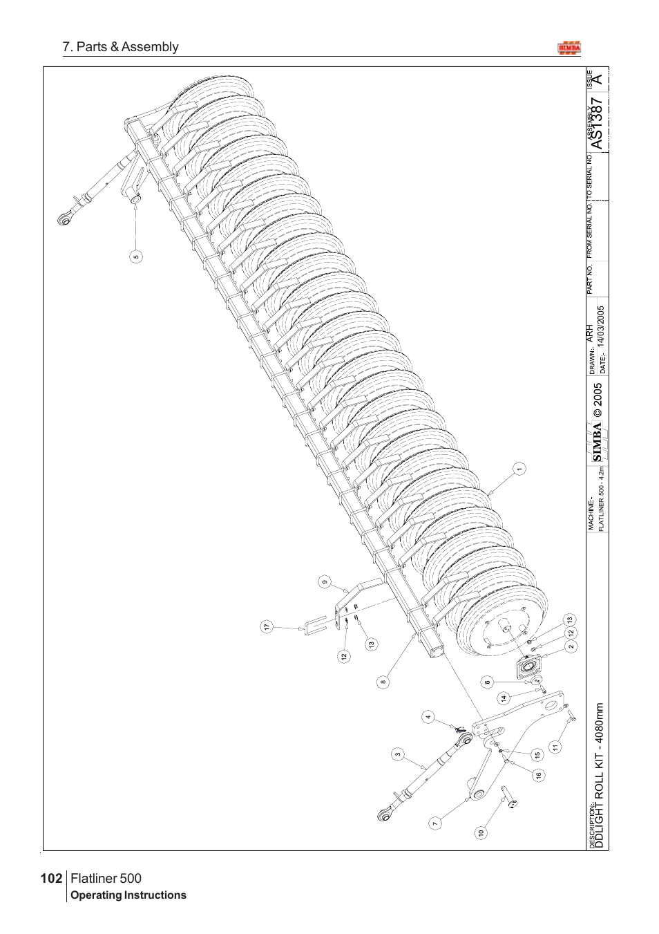 Aas13 8 7, Flatliner 500, 102 7. parts & assembly | Great Plains Flatliner 500 2006 Assembly Instructions User Manual | Page 70 / 90