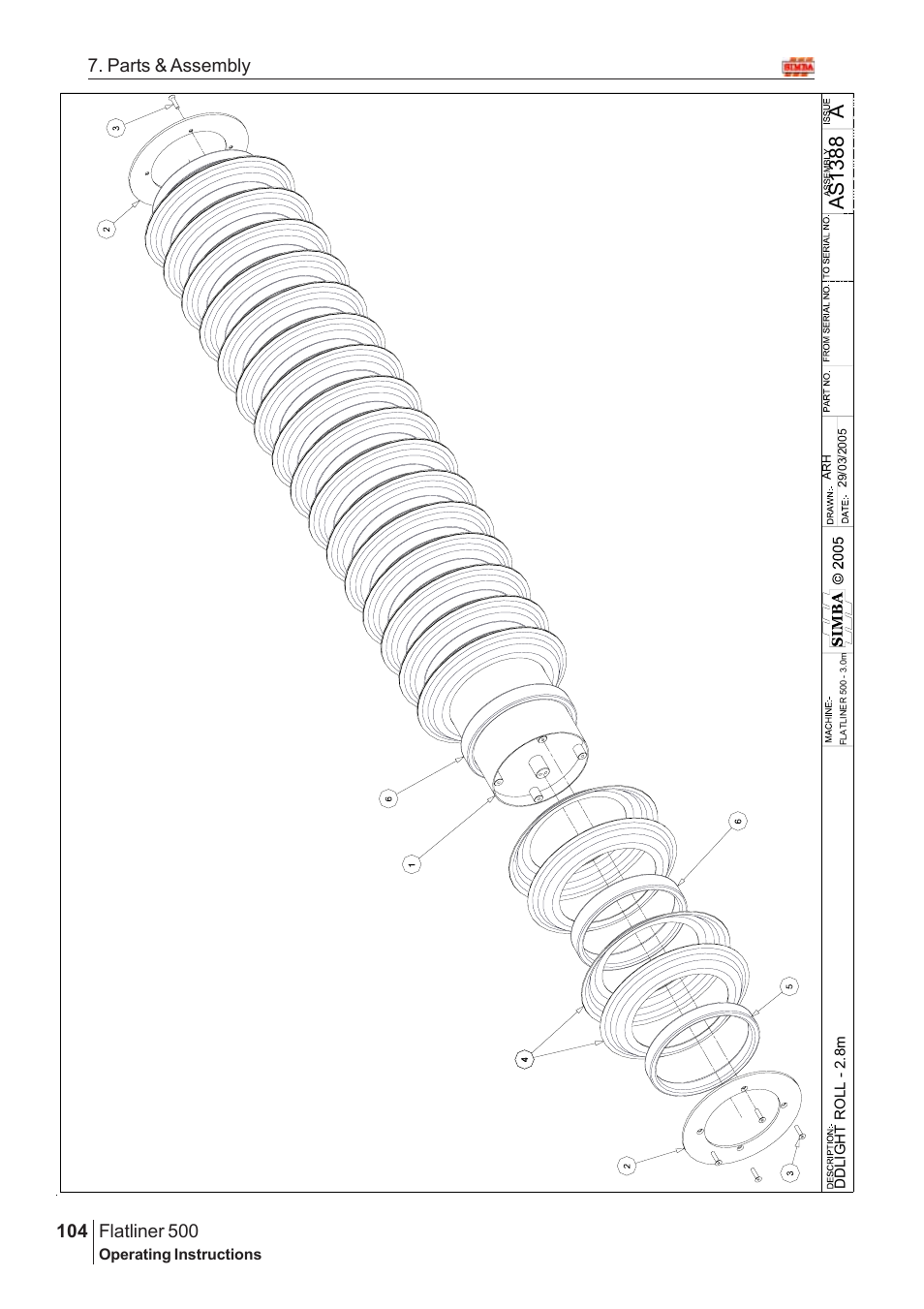 Aas13 8 8, Flatliner 500, 104 7. parts & assembly | Great Plains Flatliner 500 2006 Assembly Instructions User Manual | Page 72 / 90
