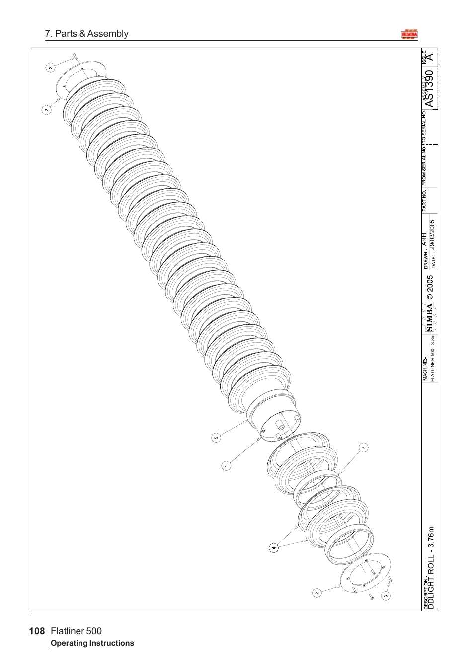 Aas13 9 0, Flatliner 500, 108 7. parts & assembly | Great Plains Flatliner 500 2006 Assembly Instructions User Manual | Page 76 / 90
