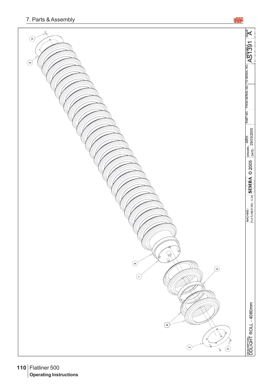 Aas13 9 1, Flatliner 500, 110 7. parts & assembly | Great Plains Flatliner 500 2006 Assembly Instructions User Manual | Page 78 / 90