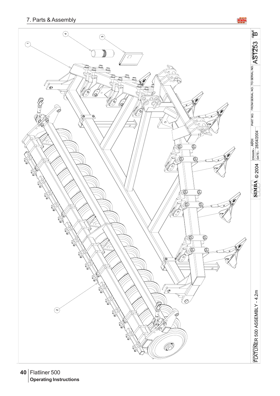Bas 1253 | Great Plains Flatliner 500 2006 Assembly Instructions User Manual | Page 8 / 90