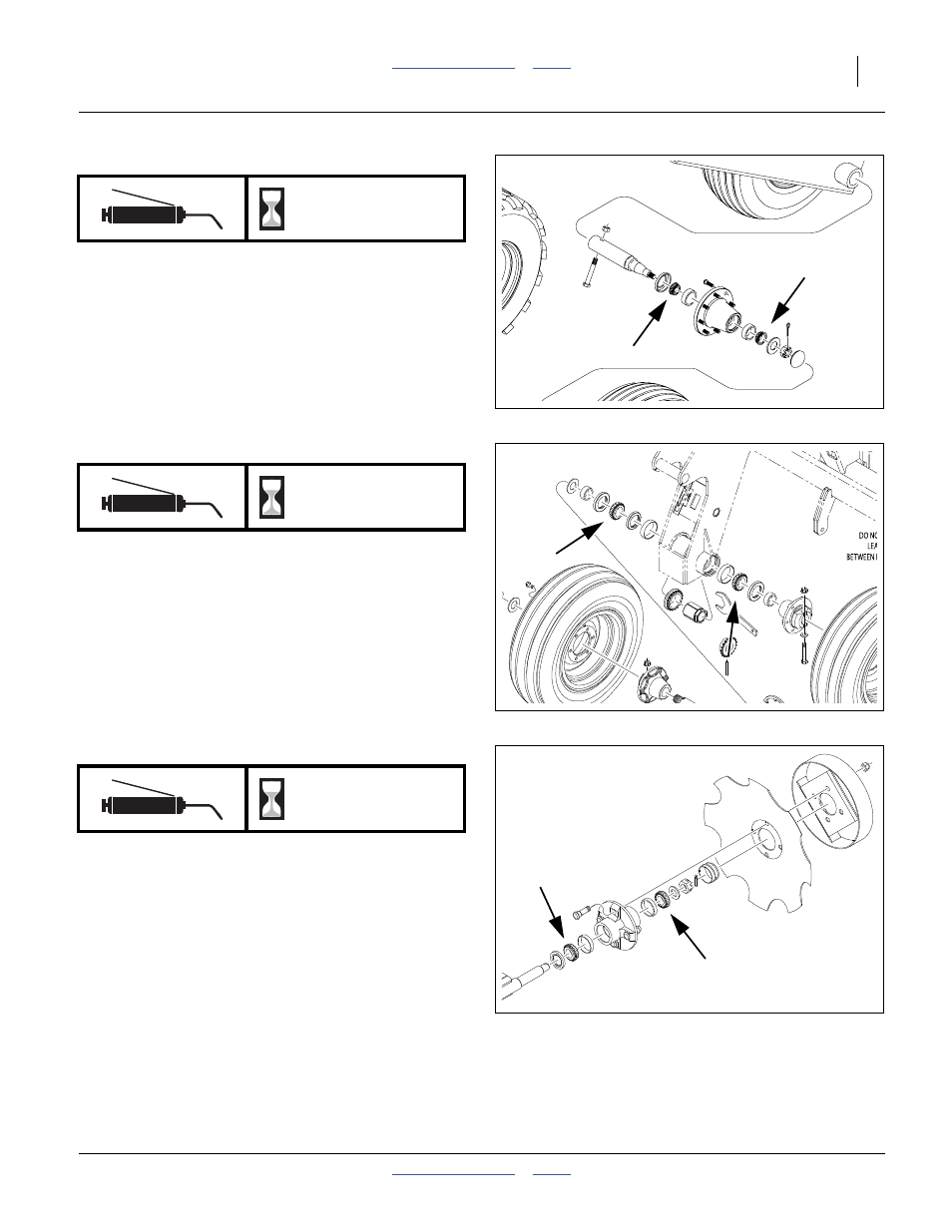 Transport wheel bearings, Gauge wheel bearings, Marker disk bearings | 3 years | Great Plains 3S-4000HDF Operator Manual User Manual | Page 101 / 120
