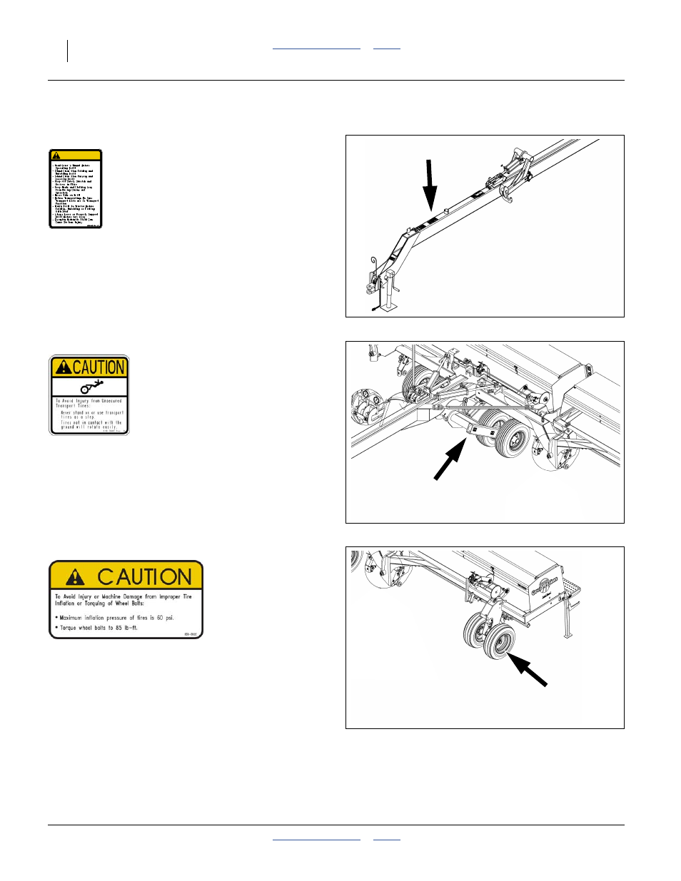 Caution decals, 078c caution: general, 398c caution: tires not a step | 092c caution: 60 psi tire pressure | Great Plains 3S-4000HDF Operator Manual User Manual | Page 16 / 120