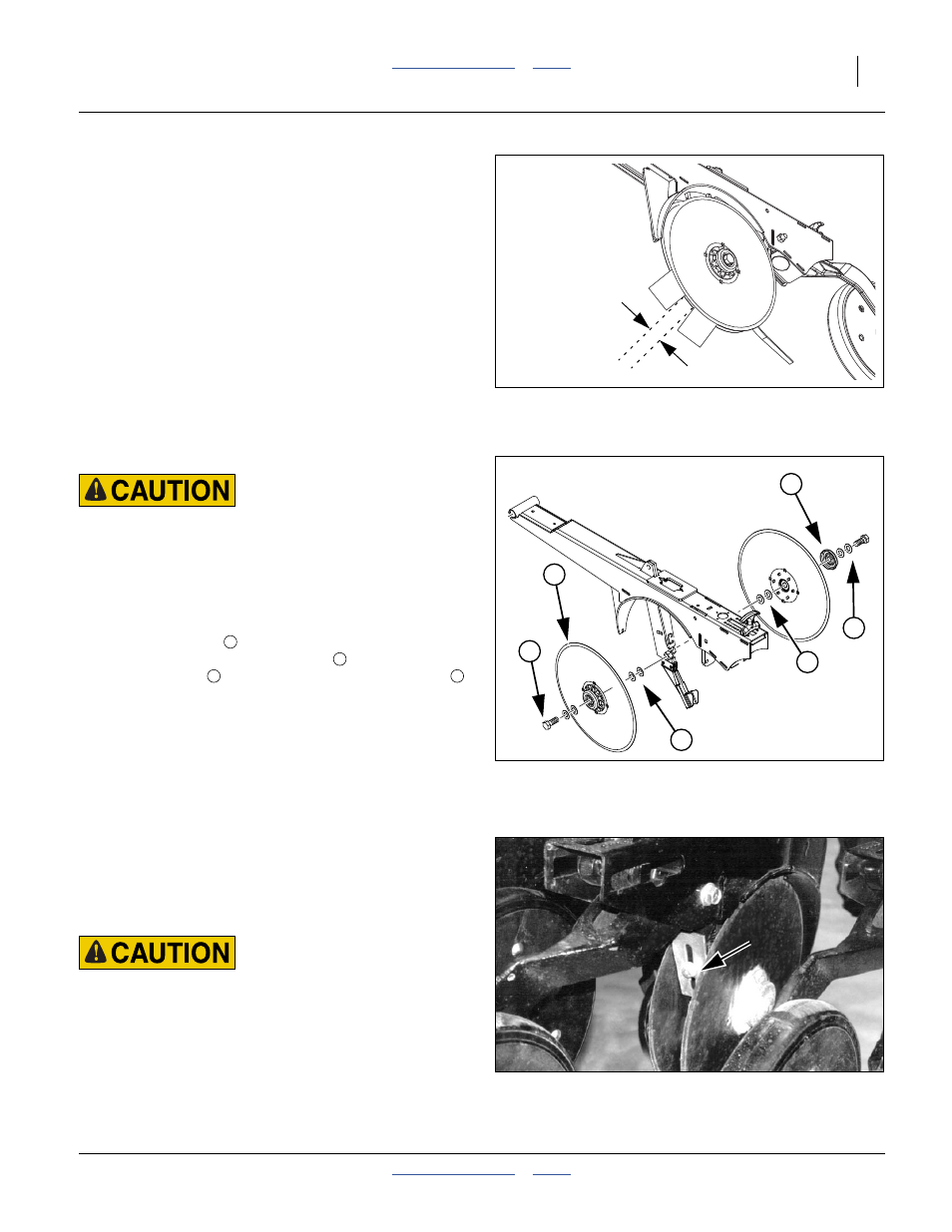 Disk blade adjustments, Adjusting disk contact, Disk scraper adjustments | Disk blade adjustments (as b | Great Plains 3S-4000HDF Operator Manual User Manual | Page 67 / 120