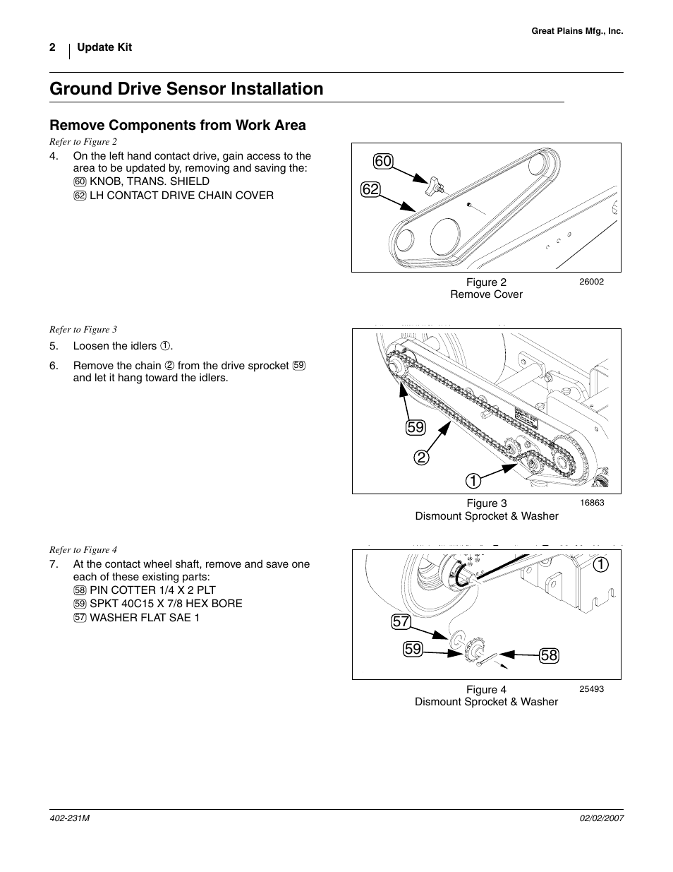 Ground drive sensor installation, Remove components from work area | Great Plains PD8070 User Manual | Page 2 / 10