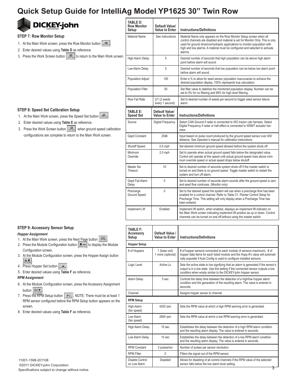 Great Plains YP1625-32TR 32 Twin Row 30 Inch Quick Start User Manual | Page 3 / 5