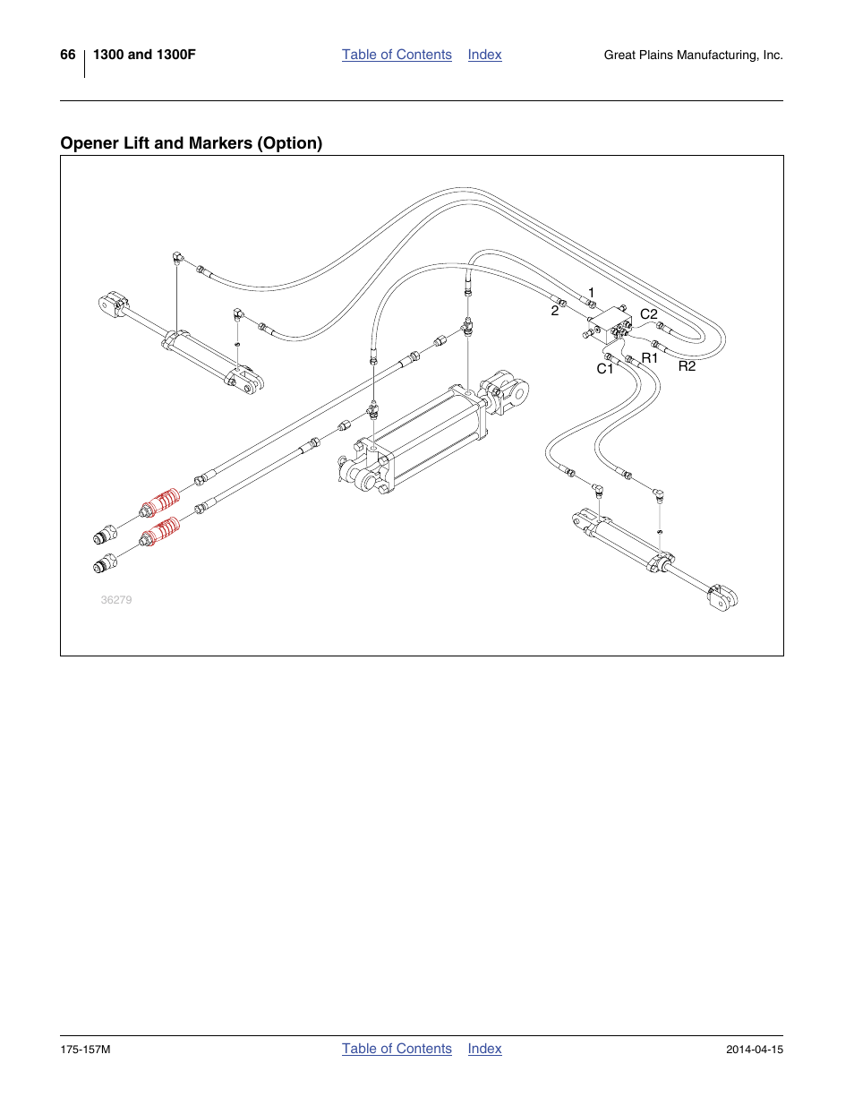 Opener lift and markers (option) | Great Plains 1300 13-Foot Operator Manual User Manual | Page 70 / 78