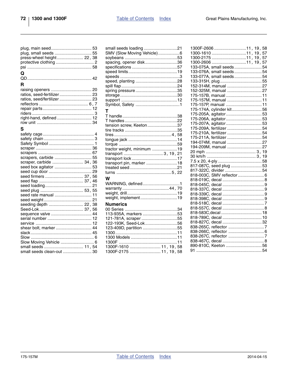 Great Plains 1300 13-Foot Operator Manual User Manual | Page 76 / 78