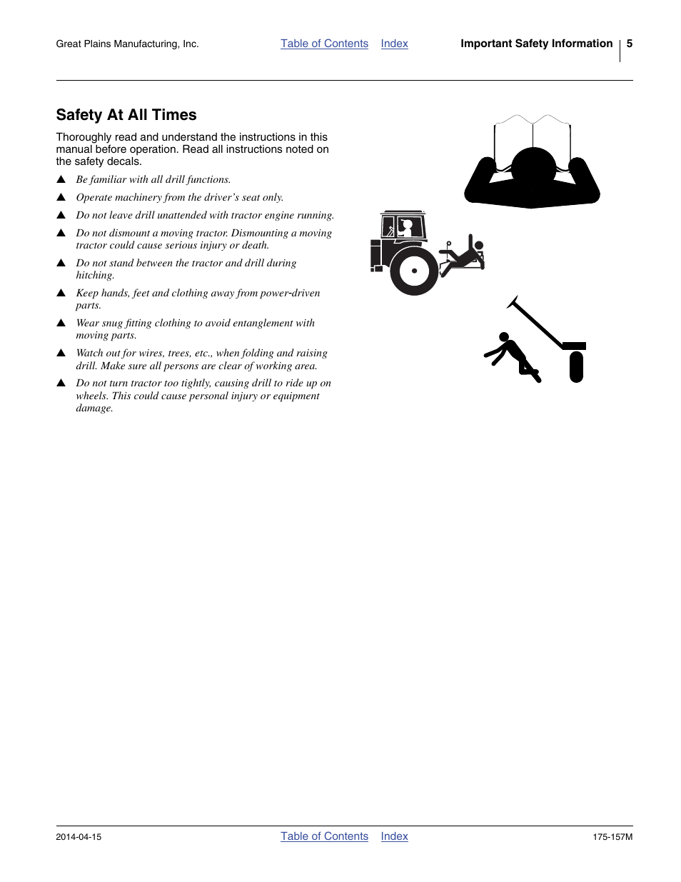 Safety at all times | Great Plains 1300 13-Foot Operator Manual User Manual | Page 9 / 78