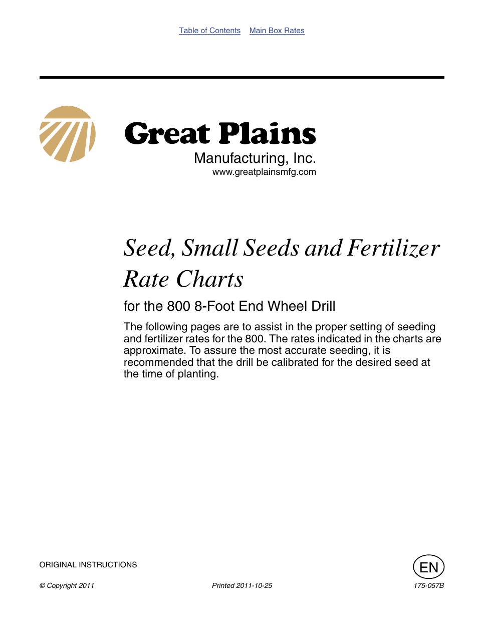 Great Plains 800 Material Rate User Manual | 62 pages