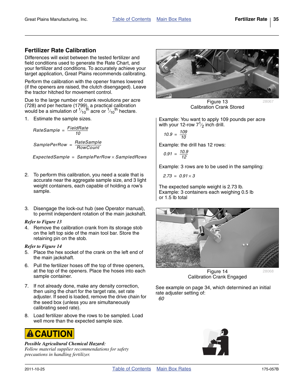 Fertilizer rate calibration | Great Plains 800 Material Rate User Manual | Page 37 / 62