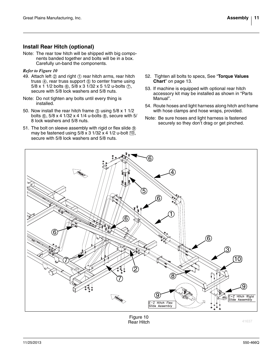 Install rear hitch (optional) | Great Plains DVN8324 Predelivery Manual User Manual | Page 15 / 50