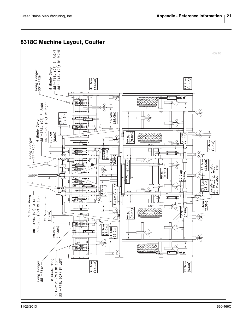 8318c machine layout, coulter | Great Plains DVN8324 Predelivery Manual User Manual | Page 25 / 50