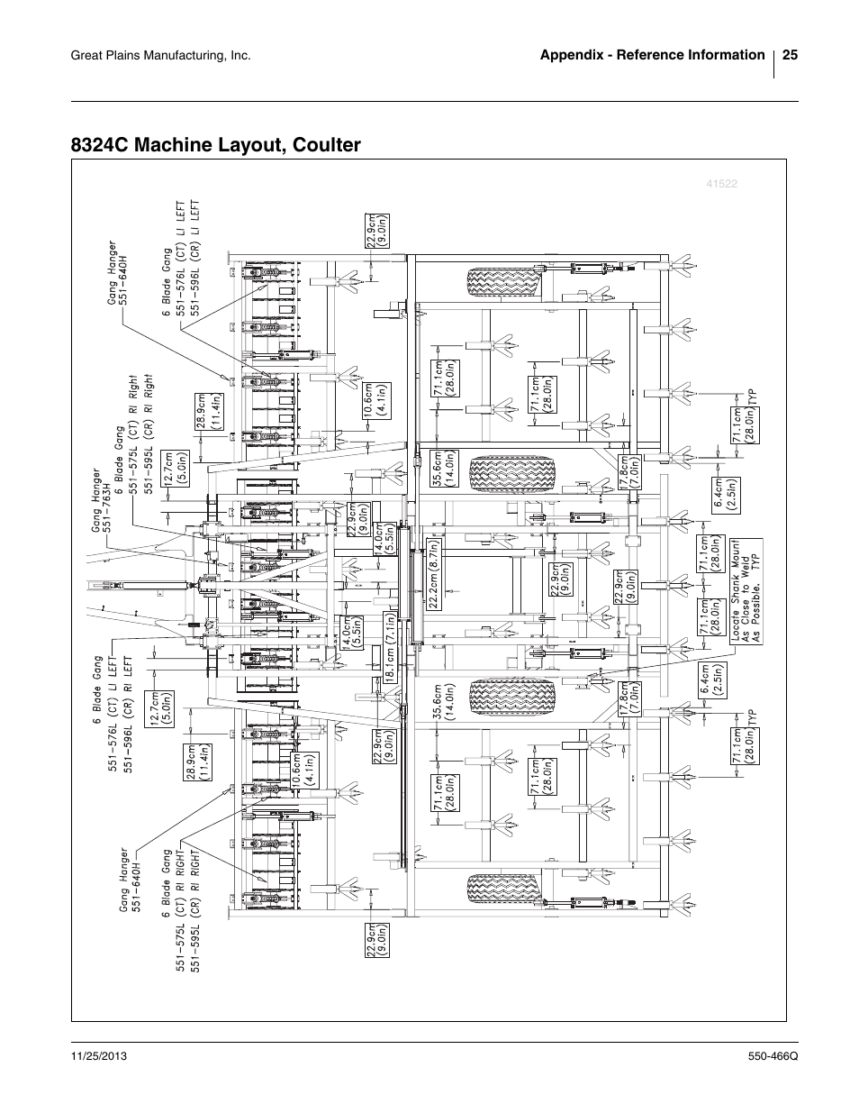 8324c machine layout, coulter | Great Plains DVN8324 Predelivery Manual User Manual | Page 29 / 50