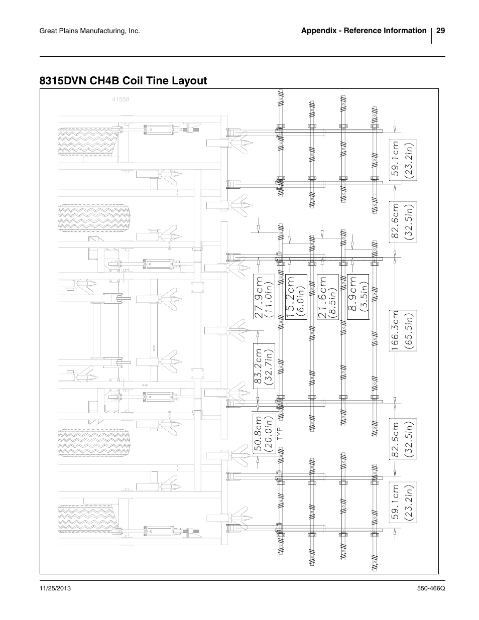 8315dvn ch4b coil tine layout | Great Plains DVN8324 Predelivery Manual User Manual | Page 33 / 50