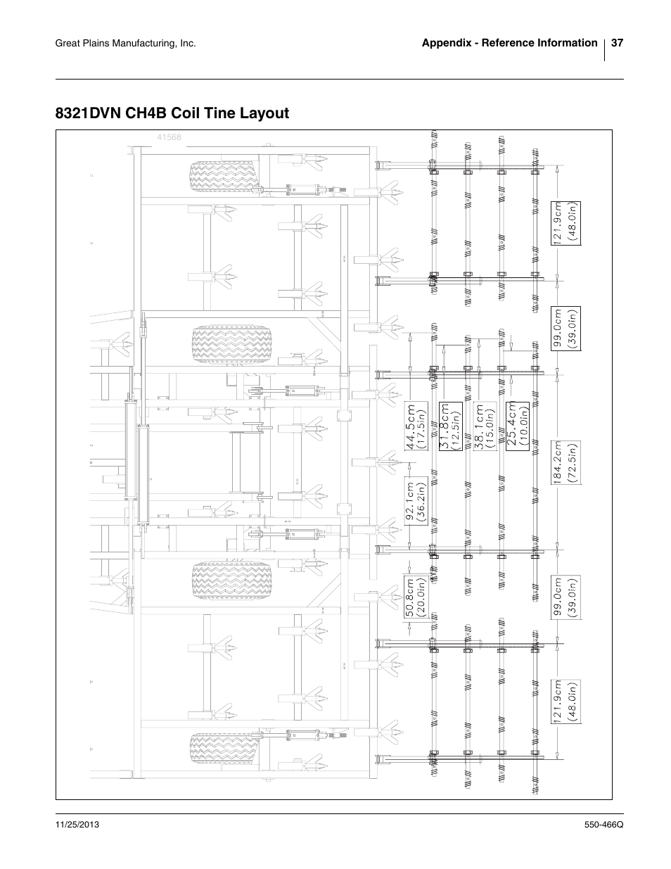 8321dvn ch4b coil tine layout | Great Plains DVN8324 Predelivery Manual User Manual | Page 41 / 50