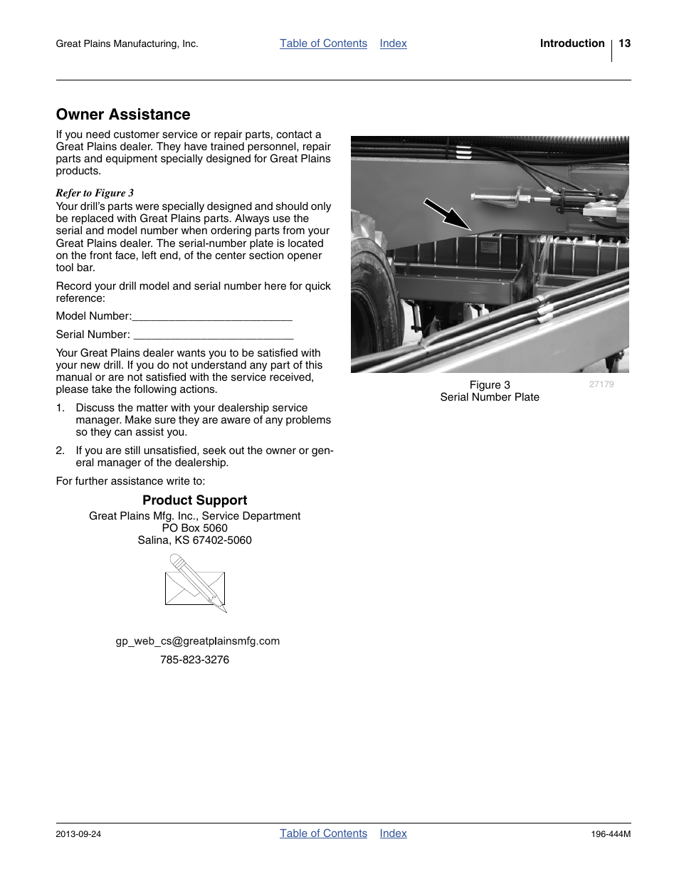 Owner assistance | Great Plains 3N4010HDA Operator Manual User Manual | Page 17 / 92