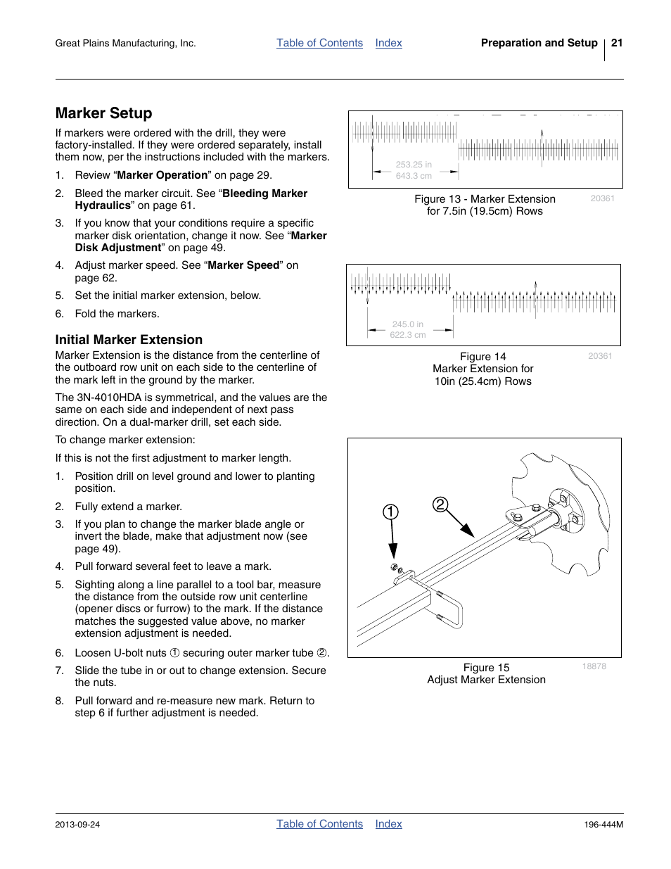 Marker setup, Initial marker extension | Great Plains 3N4010HDA Operator Manual User Manual | Page 25 / 92