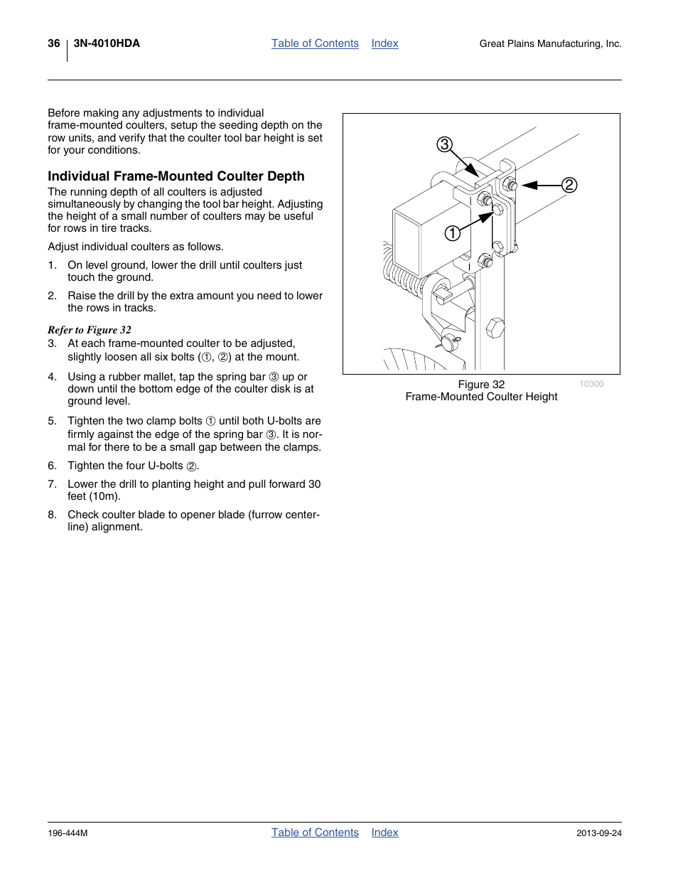 Individual frame-mounted coulter depth | Great Plains 3N4010HDA Operator Manual User Manual | Page 40 / 92