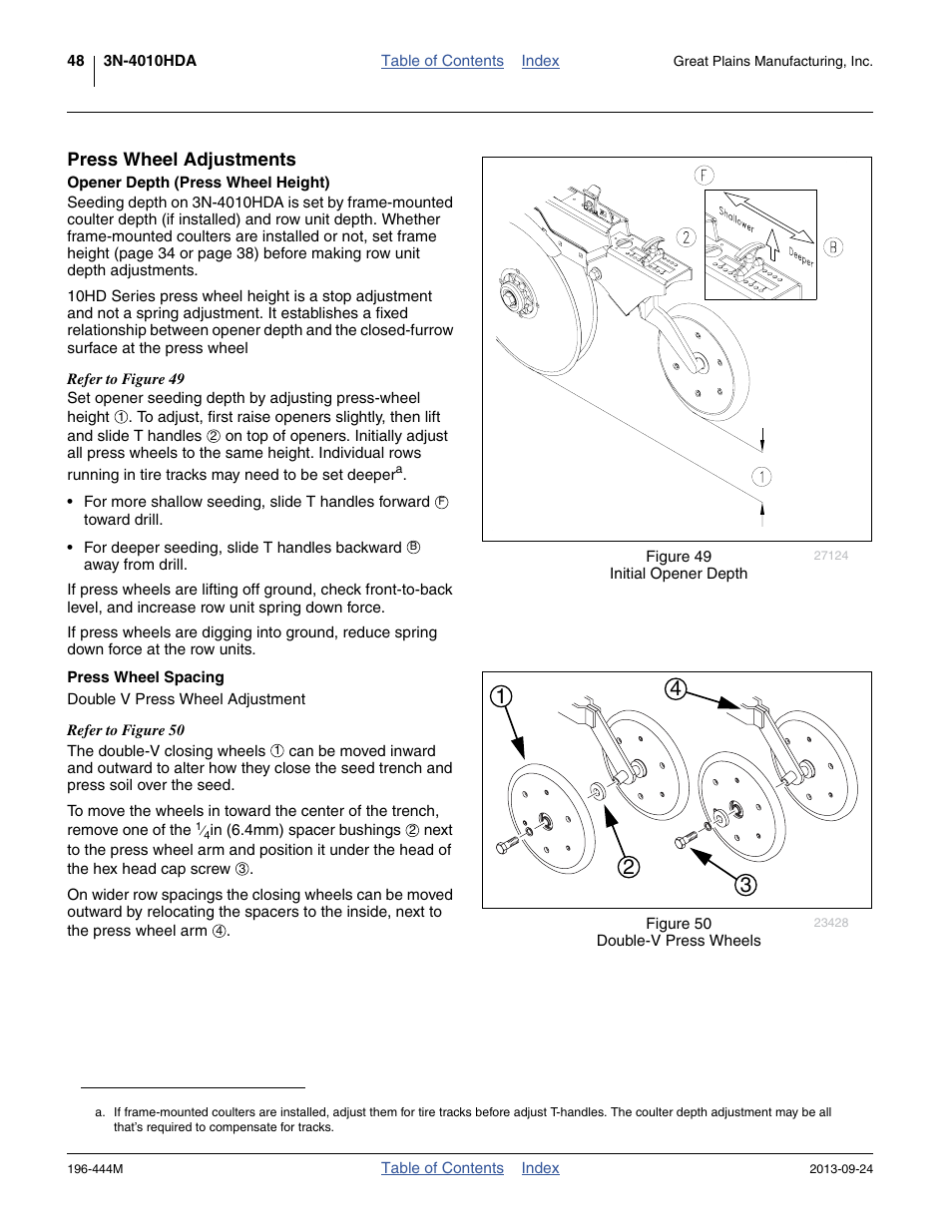 Press wheel adjustments | Great Plains 3N4010HDA Operator Manual User Manual | Page 52 / 92