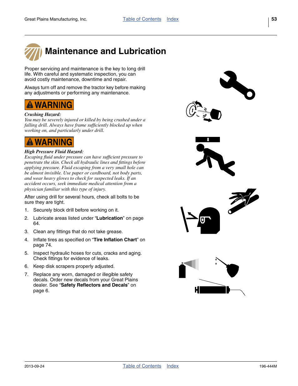 Maintenance and lubrication | Great Plains 3N4010HDA Operator Manual User Manual | Page 57 / 92