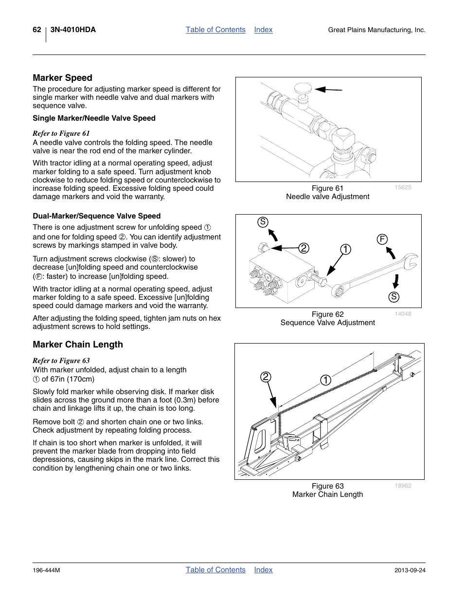 Marker speed, Marker chain length, Marker speed marker chain length | Great Plains 3N4010HDA Operator Manual User Manual | Page 66 / 92