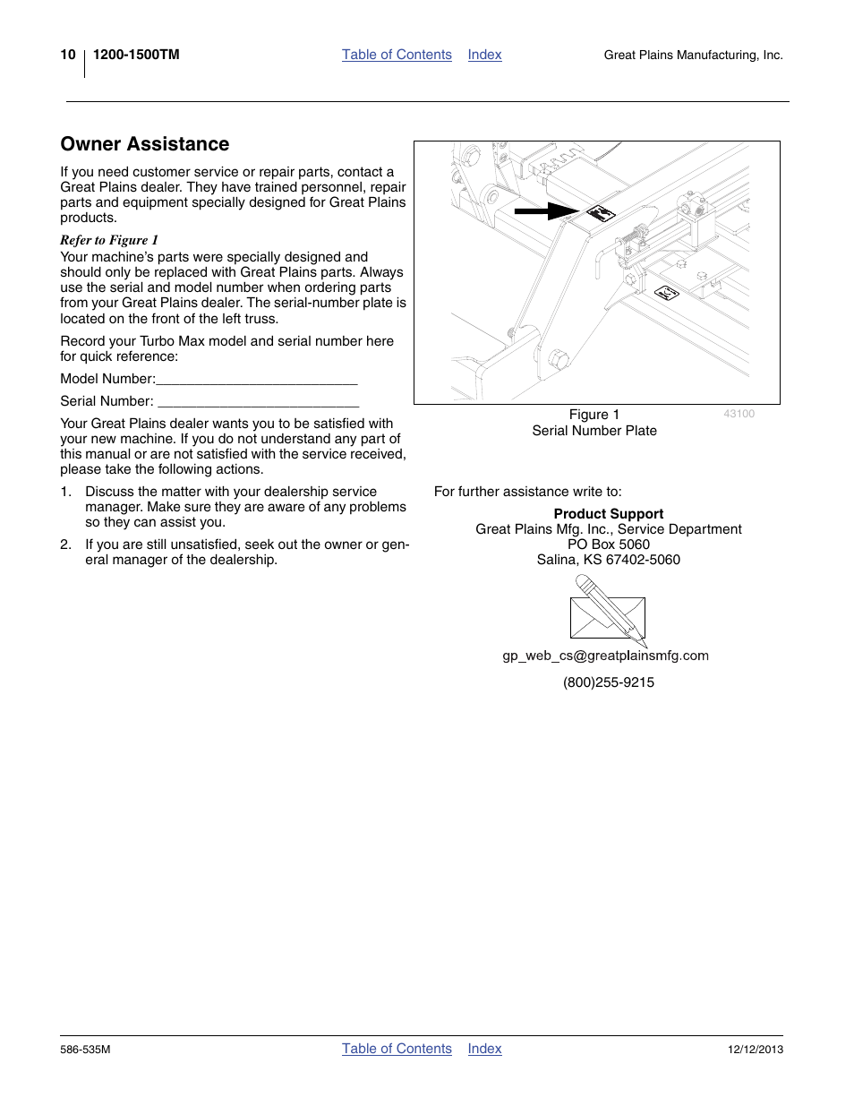 Owner assistance | Great Plains 1500TM Operator Manual User Manual | Page 14 / 38